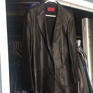 Hugo boss black leather jacket